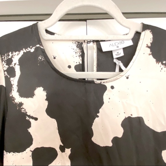 Alexis Black + White (Off-White) Long Sleeve Dress, M - Picture 8 of 16